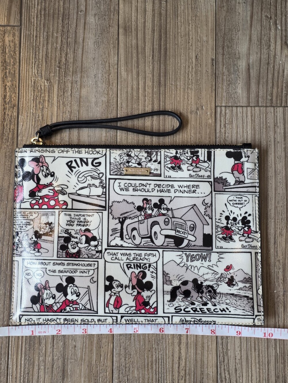 Kate Spade x Disney Retired Mickey & Minnie Comic Print Zip Wristlet